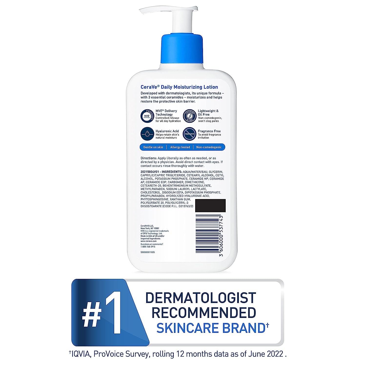 CeraVe Daily Moisturizing Lotion for Dry Skin | Body Lotion & Facial Moisturizer with Hyaluronic Acid and Ceramides | 12 Fl Ounce - 24hrsmart